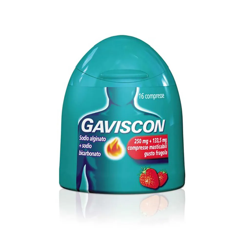 Gaviscon 16 compresse fragola 250+133,5mg