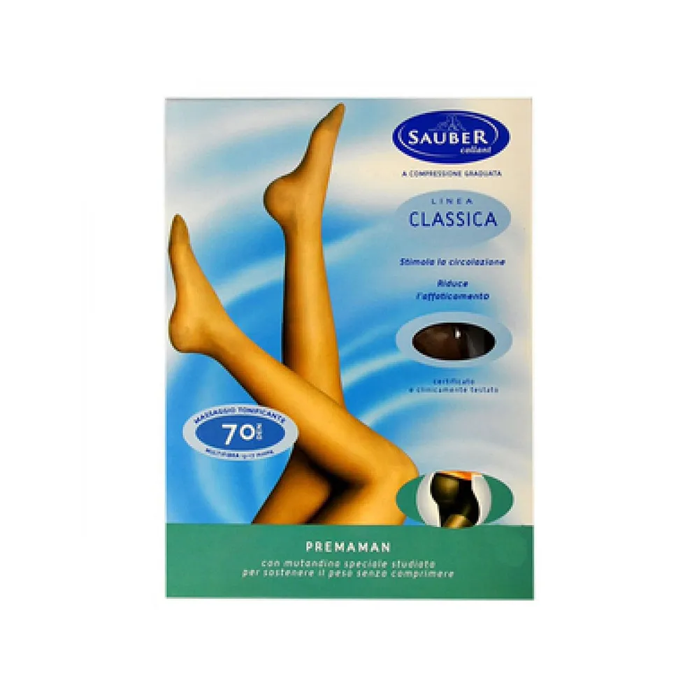 Sauber Collant 70 denari Premaman Microrete Neutro/Beige Taglia 5