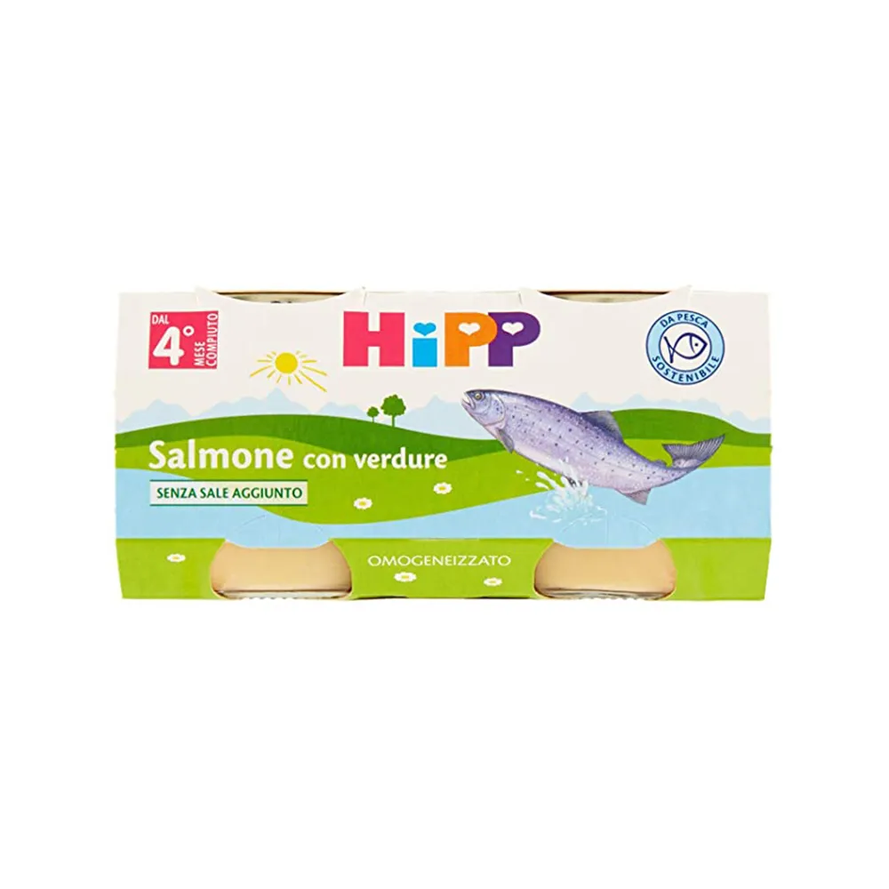 Hipp Omogeneizzato Salmone e Verdure 2x80g