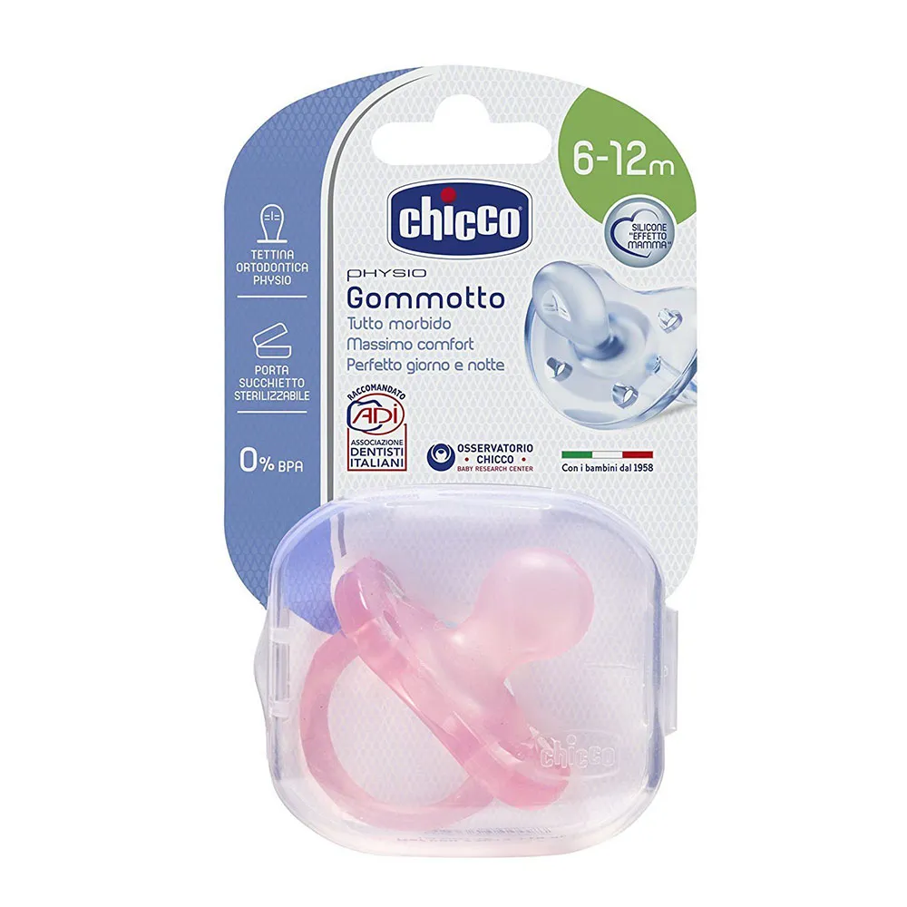 Chicco Physio Soft Gommotto Ciuccio Rosa in Silicone 6-12mesi+
