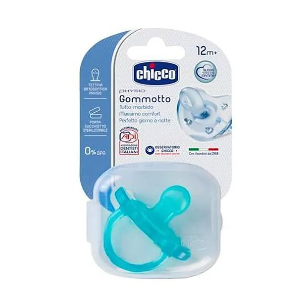 Chicco Physio Soft Gommotto Ciuccio Blu in Silicone 12mesi+