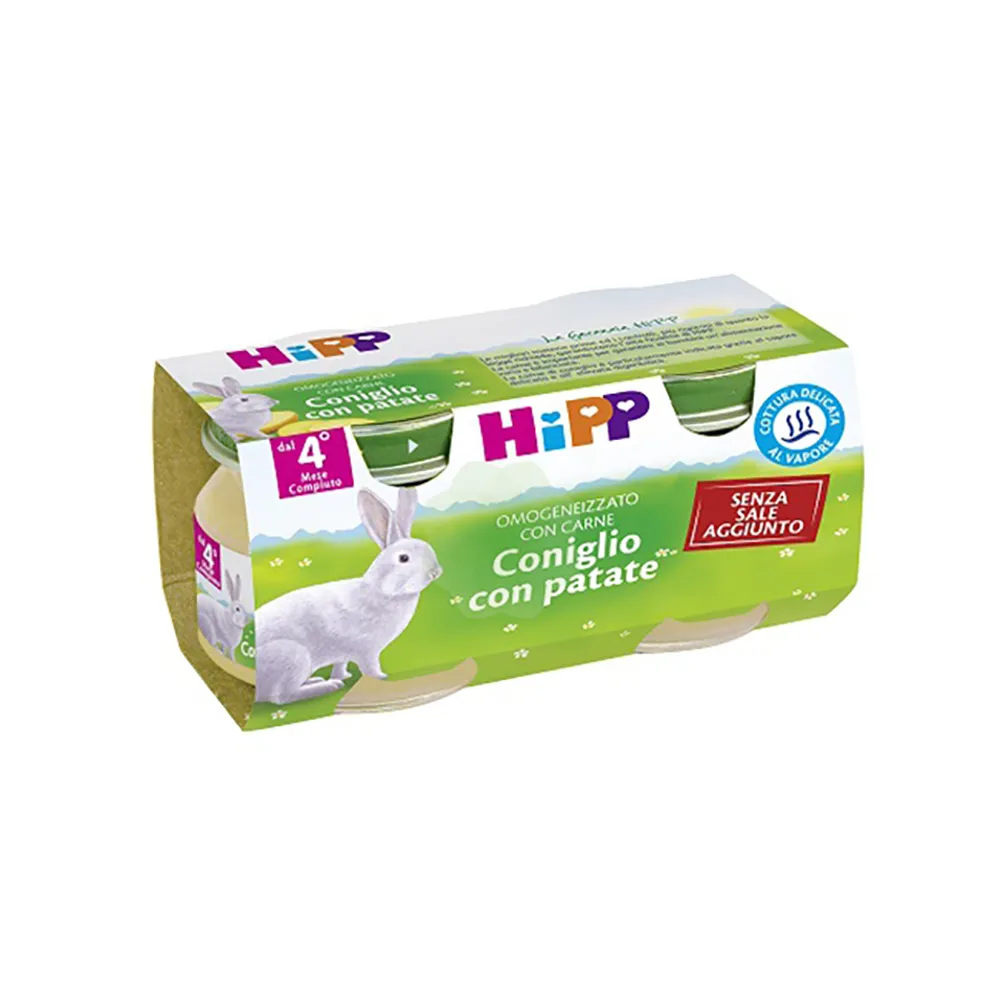 Hipp Bio Omogeneizzato Coniglio con Patate 2x80g