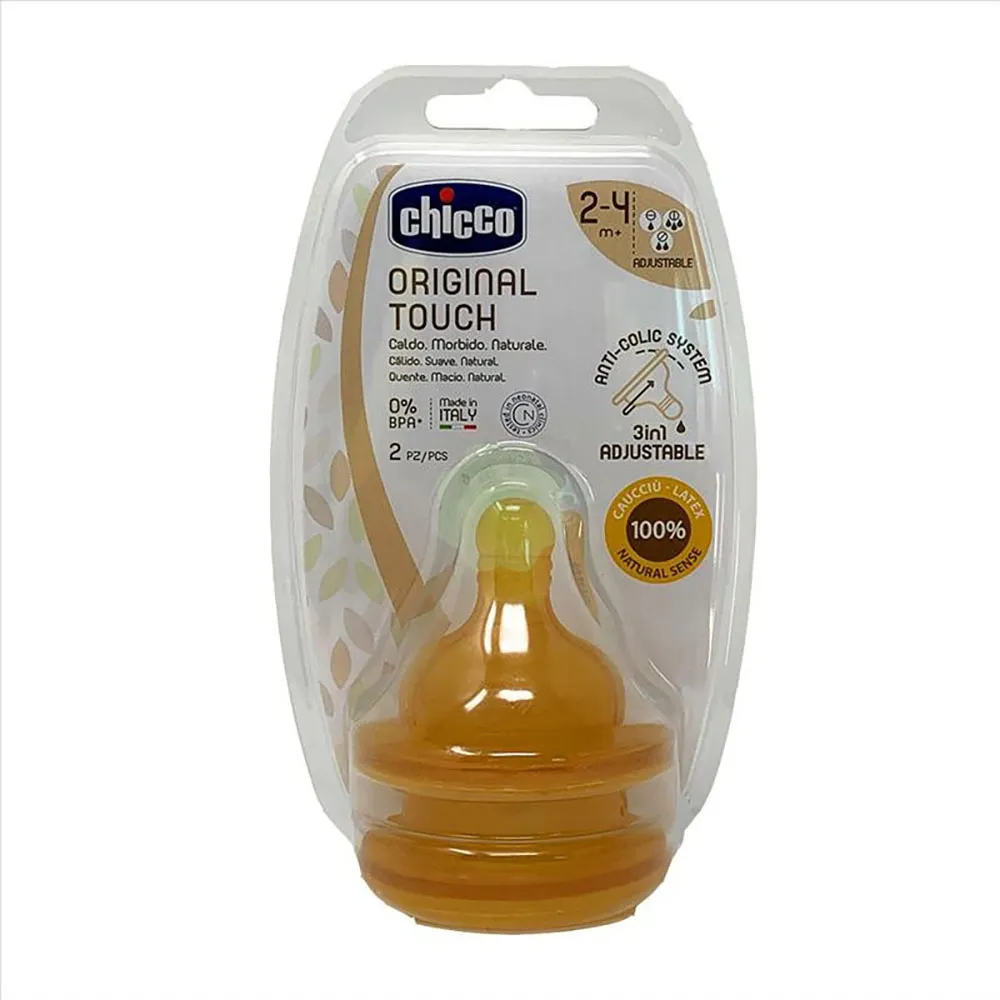 Chicco Tettarella Original Touch Flusso Pappa Caucciù 2 Pezzi 6 Mesi+
