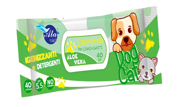 Ala Salviette Dog&Cat Estratti Di Aloe Vera 40 pezzi