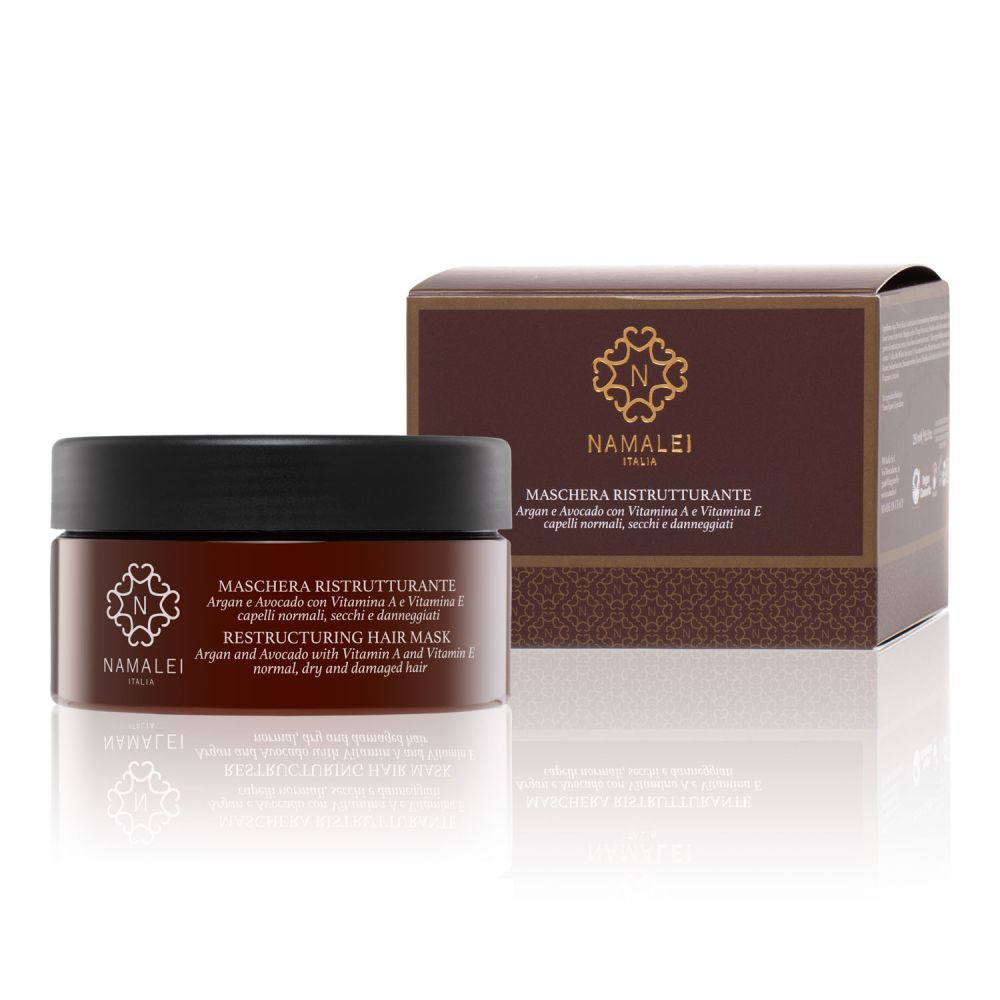 Maschera Ristrutturante Argan e Avocado con Vitamina A e Vitamina E – Namalei