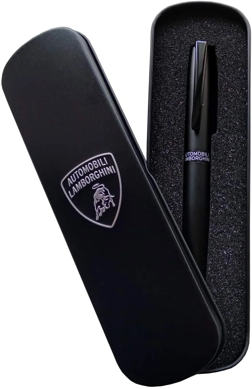 Penna a Sfera Lamborghini Custodia Metallo Inchiostro Nero Nuova Originale 63242 - immagine 2