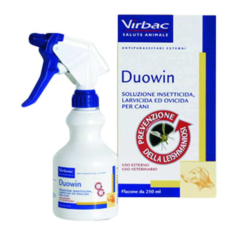 DUOWIN (250 ml) – Spray antiparassitario per cani contro pulci, zecche e flebotomi