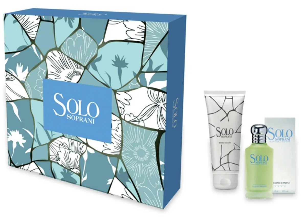 Profumo Uomo Donna Unisex Luciano Soprani Solo Set Edt 100ml + Gel Doccia