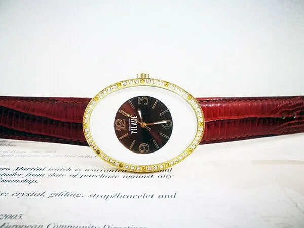 Alviero Martini 1° Classe Orologio Donna Pelle Acciaio Placcato Oro e Swarovsky - immagine 3