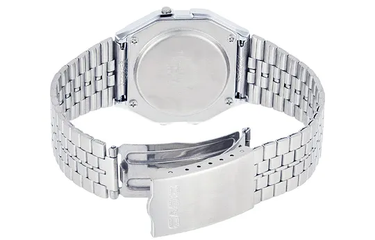 Orologio Casio Uomo Donna Digitale Bracciale Acciaio Vintage Luce A159W-N1DF - immagine 5