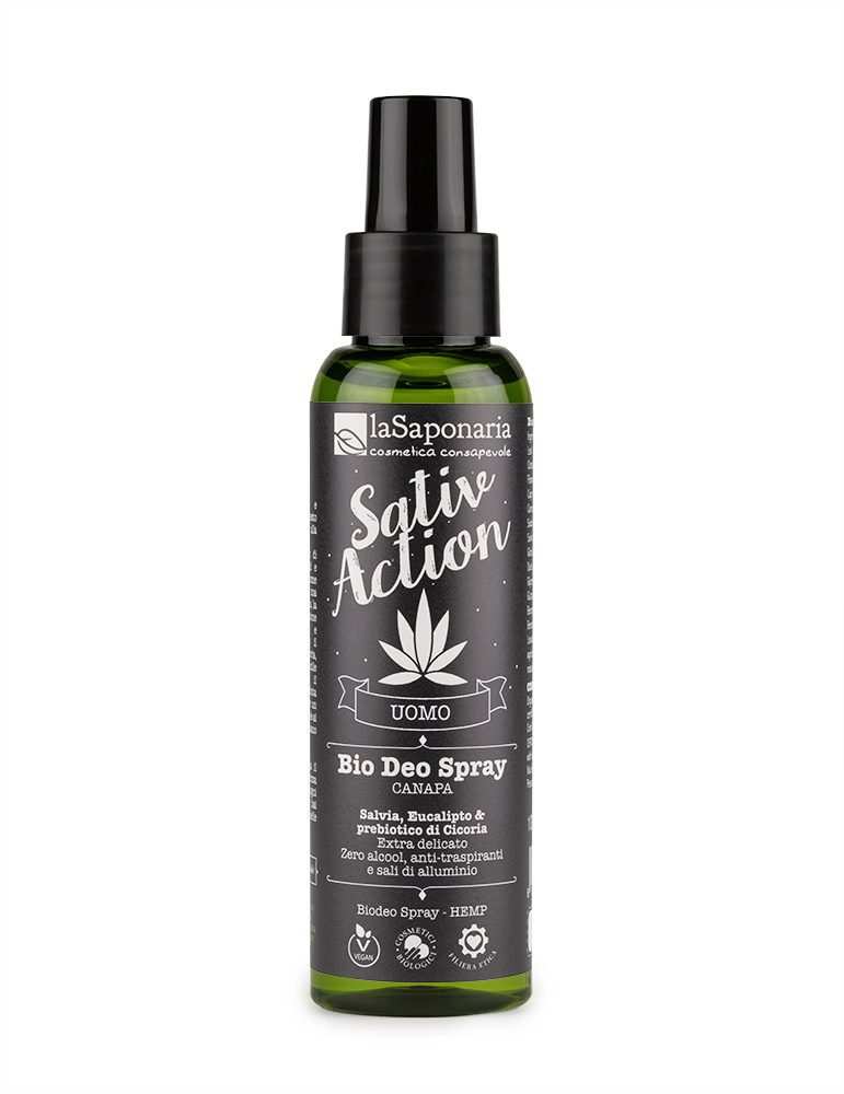 SATIVACTION: LINEA UOMO – Biodeo Spray Canapa (100 ml)