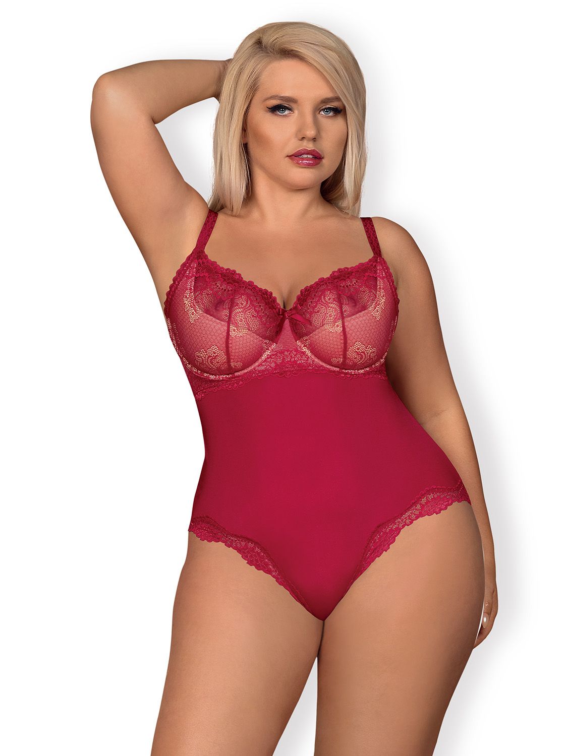 Body Rosalyne by OBSESSIVE – sexy body rosso con coppe imbottite