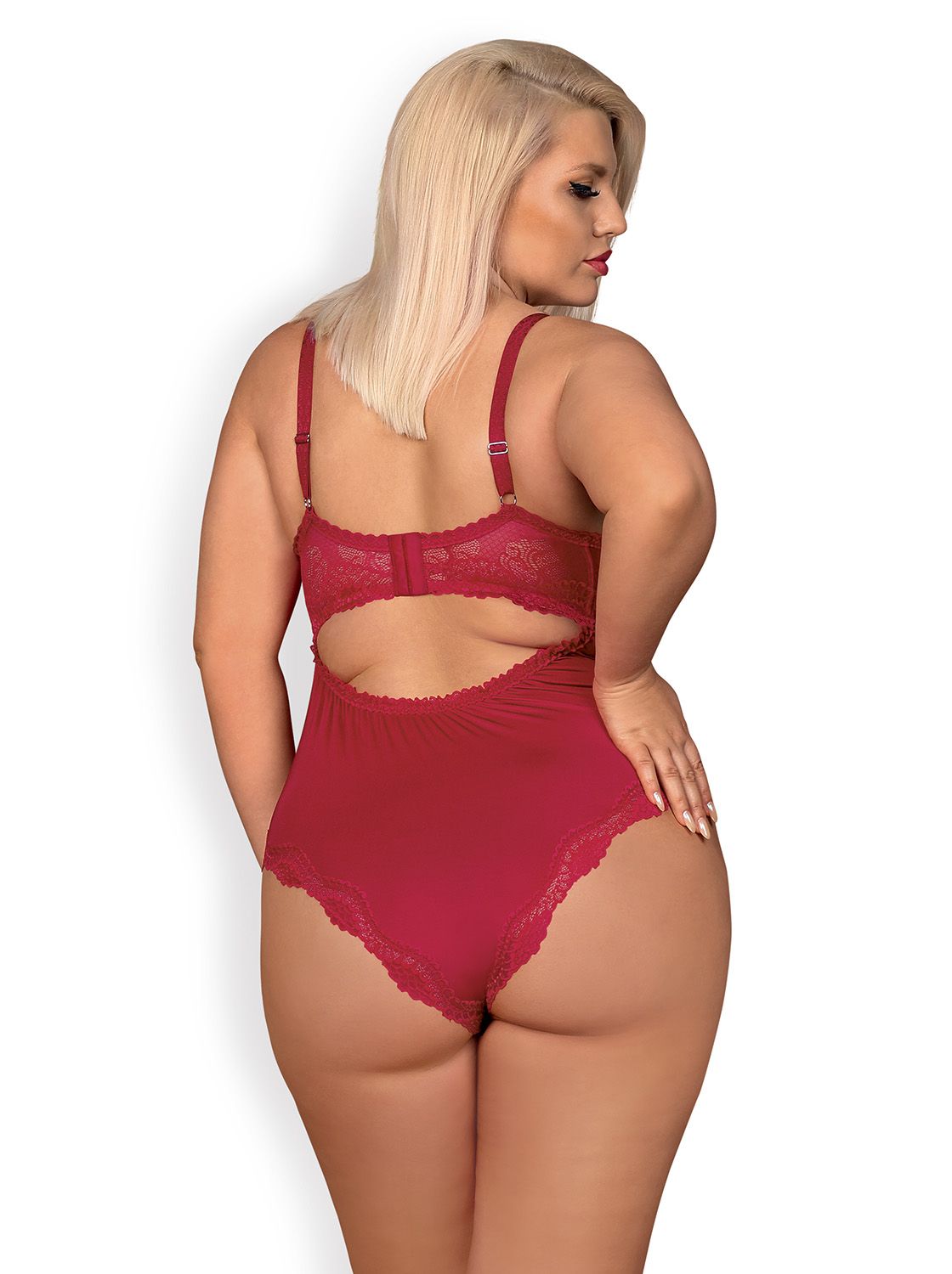 Body Rosalyne by OBSESSIVE – sexy body rosso con coppe imbottite - immagine 3