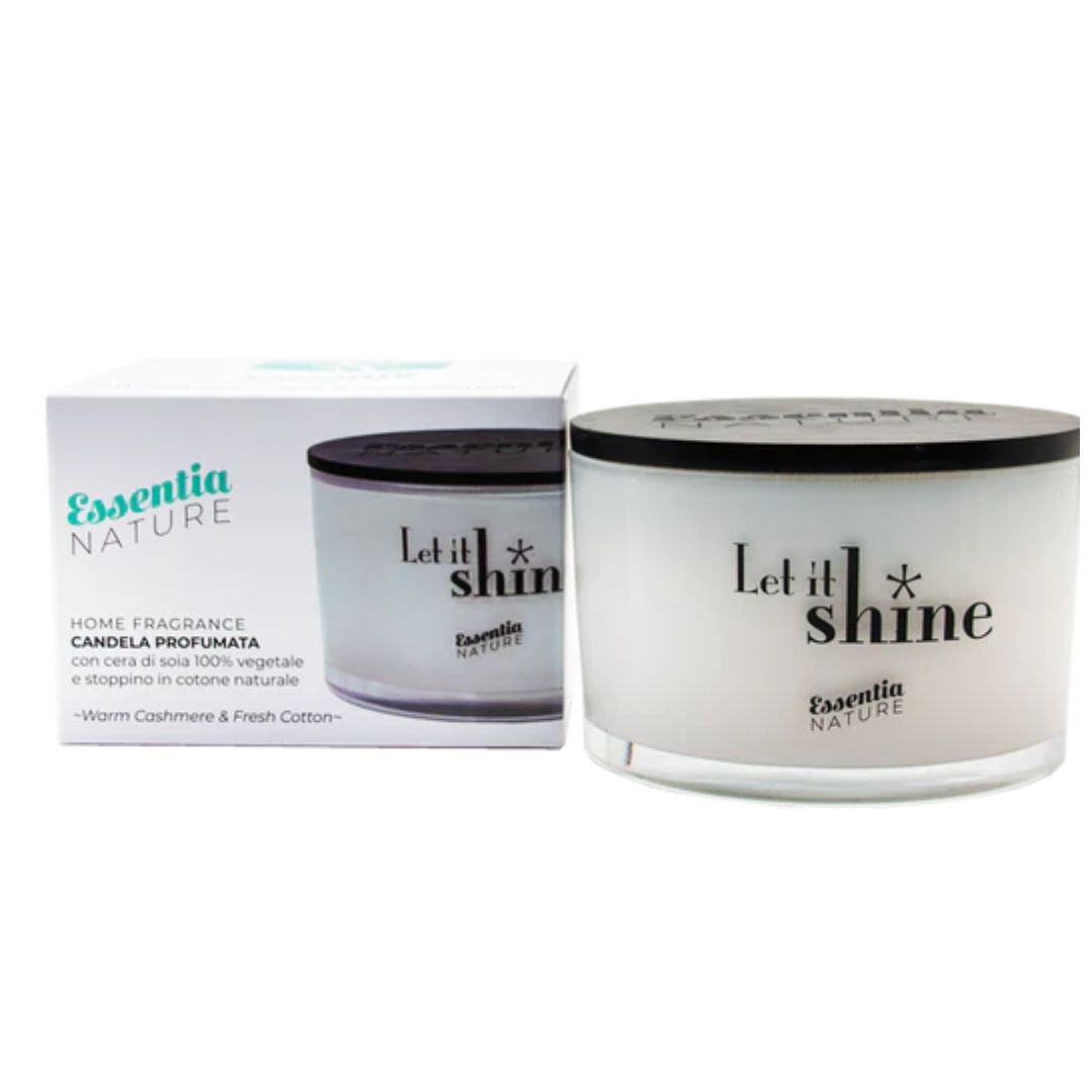Candela Profumata Warm Cashmere e Fresh Cotton in Vaso 450g- Essentia Nature