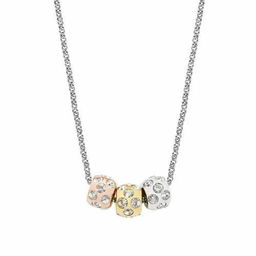 Collana Donna MORELLATO Drops Acciaio Tre Ori e Cristalli SCZ335 Rose Gold White