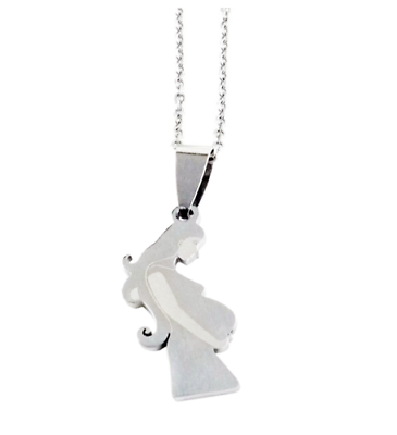Collana Regalo Donna Gravidanza Mamma Bebè Bimbo Bimba Acciaio + Incisione
