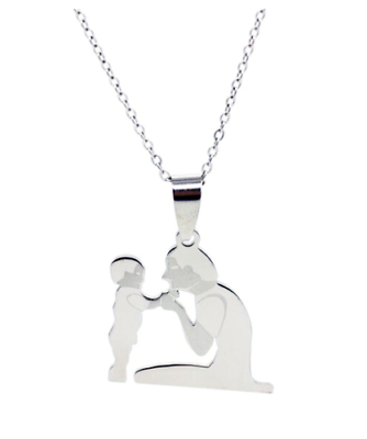 Collana Regalo Uomo Papà Padre e Figlio Bimbo In Acciaio + Incisione Omaggio