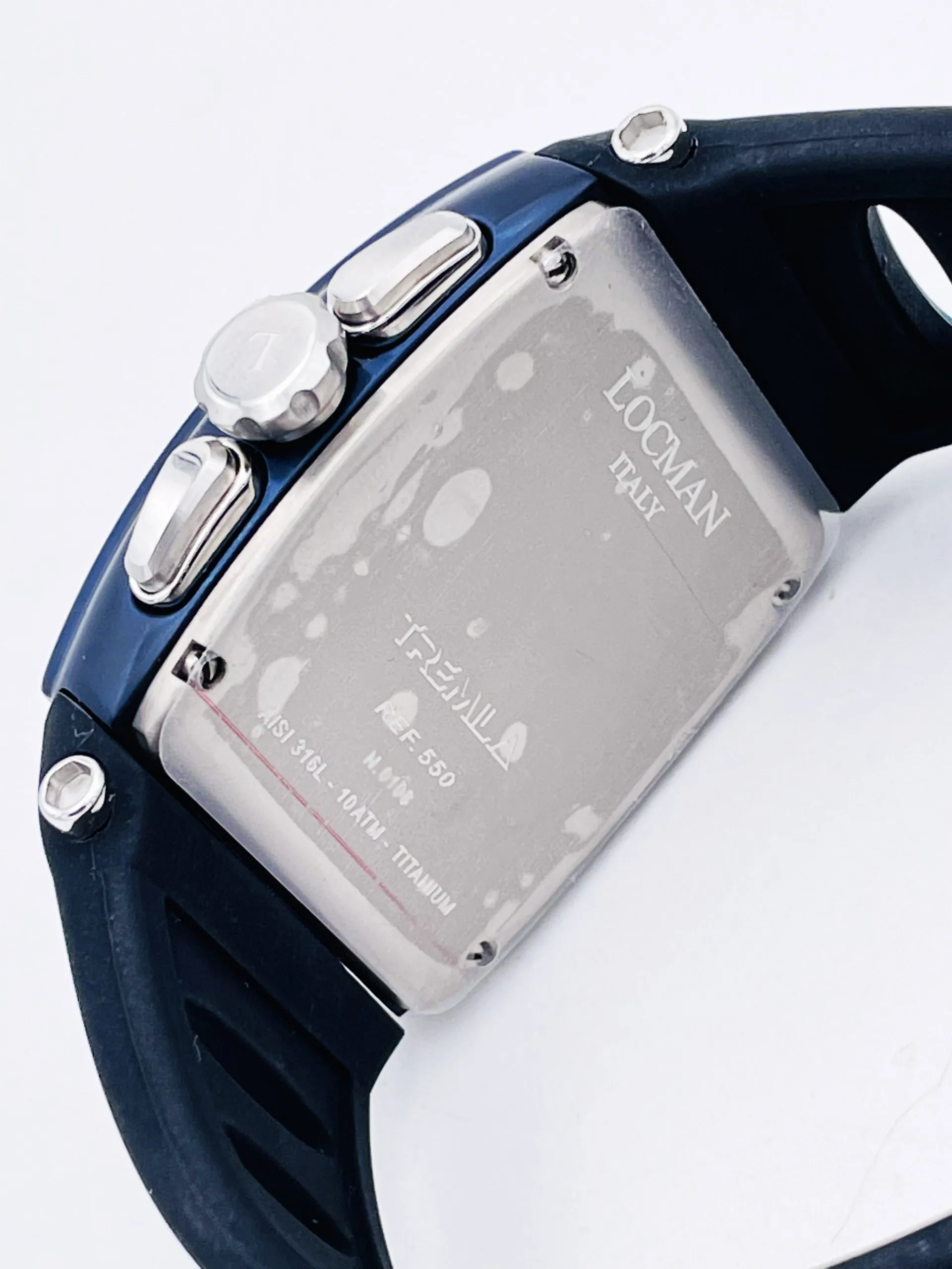 Orologio Uomo Locman Tremila Cronografo Titanio Acciaio Gomma Total Blu Raro - immagine 4