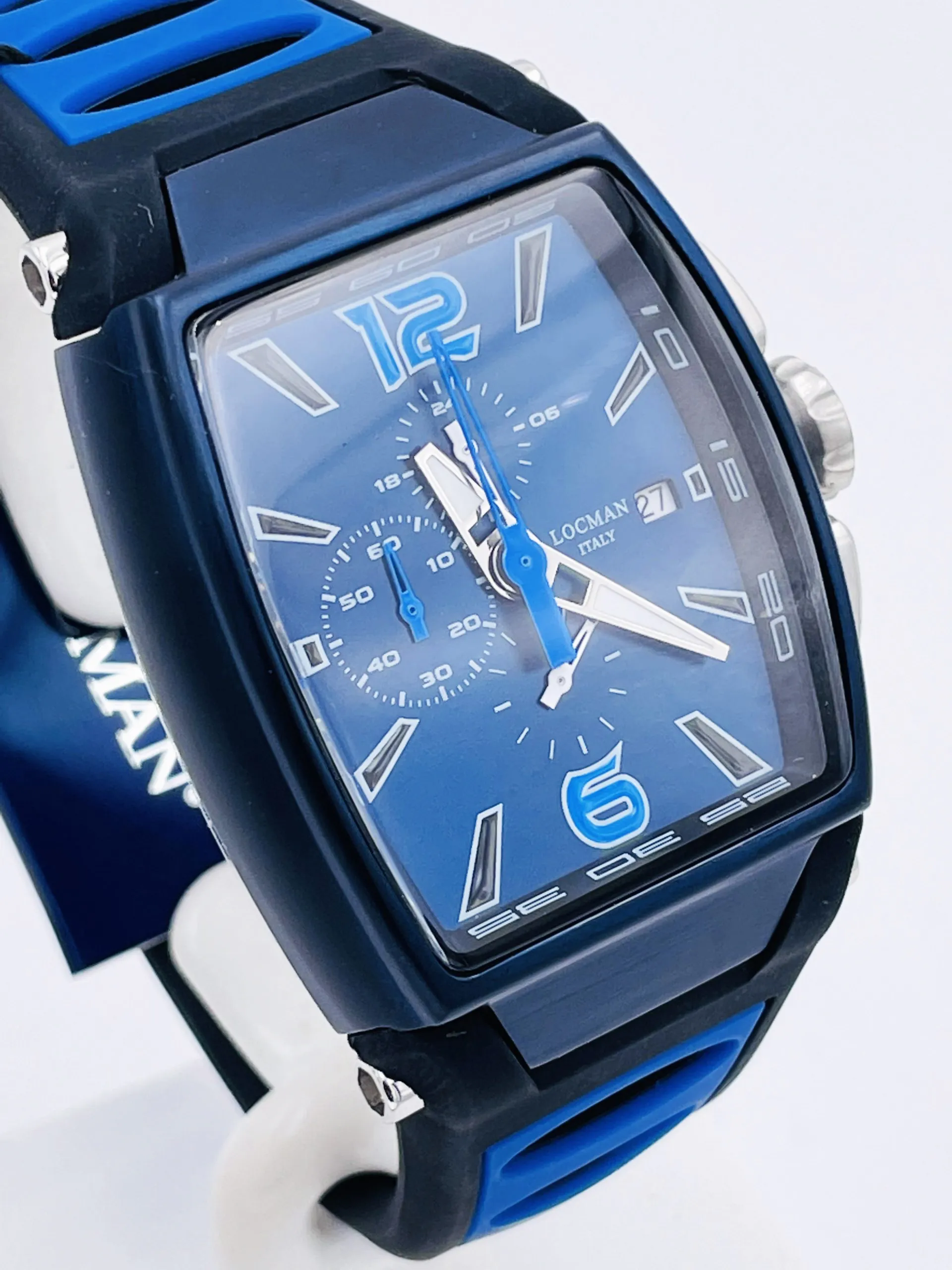 Orologio Uomo Locman Tremila Cronografo Titanio Acciaio Gomma Total Blu Raro - immagine 2