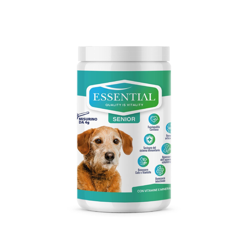 ESSENTIAL CANE SENIOR (150 gr) – Supporto alimentare completo per cani anziani con diete casalinghe