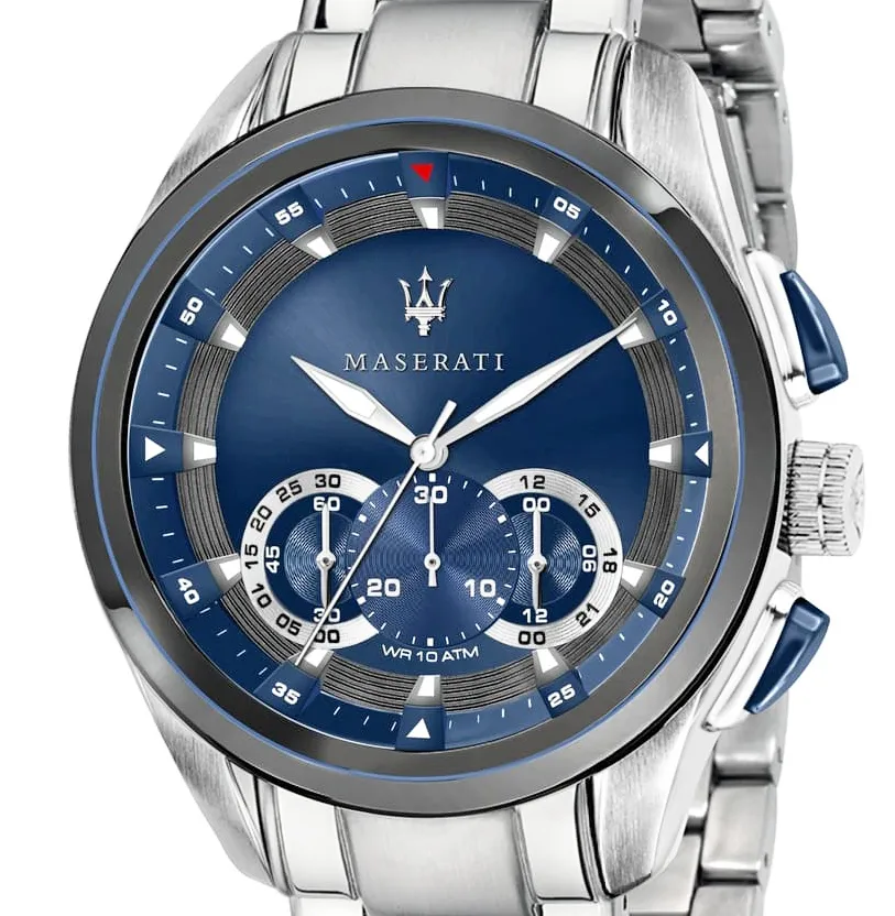 Orologio Uomo MASERATI Cronografo Cinturino Acciaio Quadrante Blu R8873612014