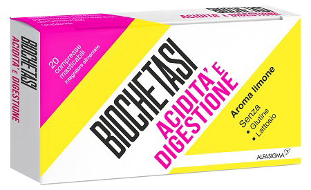 BIOCHETASI ACIDITA’ E DIGESTIONE 20 COMPRESSE MASTICABILI AROMA LIMONE