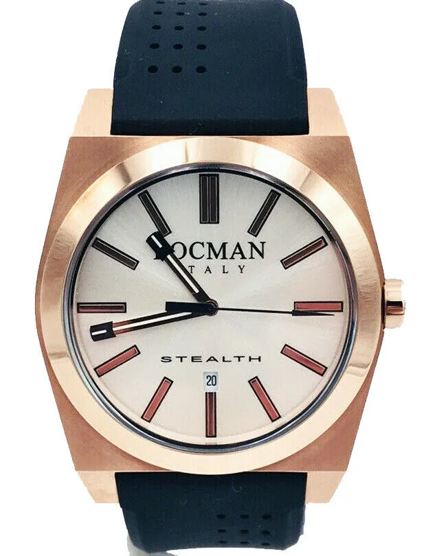 Orologio Uomo Locman Stealth Titanio Placcato Oro 18kt Cinturino In Gomma - immagine 2