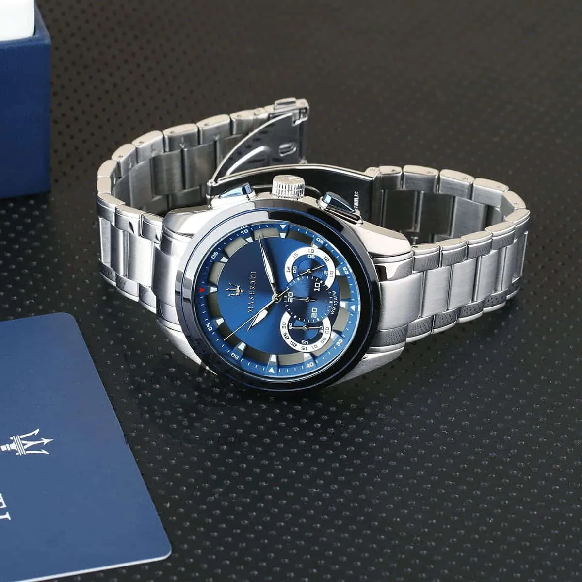 Orologio Uomo MASERATI Cronografo Cinturino Acciaio Quadrante Blu R8873612014 - immagine 6