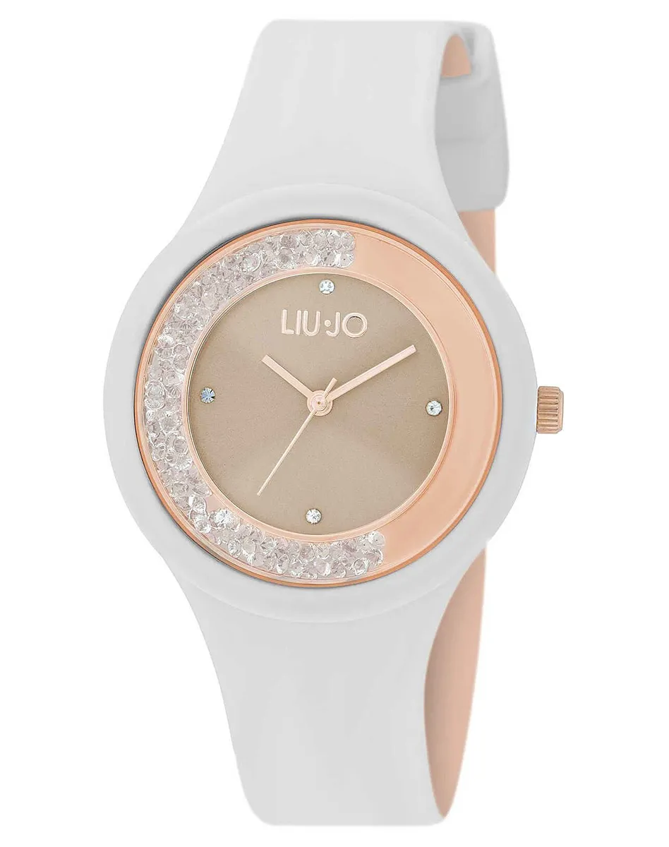 Orologio Donna Liu Jo Dancing Sport Bianco e Rosa Lunetta Con Cristalli TLJ1882