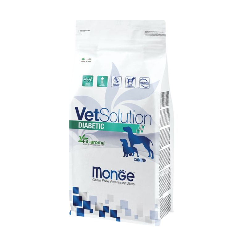 MONGE VETSOL CANINE DIABETIC (12 Kg) – Dieta essenziale per il controllo del diabete nel cane