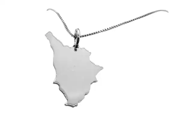 Collana Regione Toscana Argento 925 Uomo Donna Incisione Personalizzata Regalo