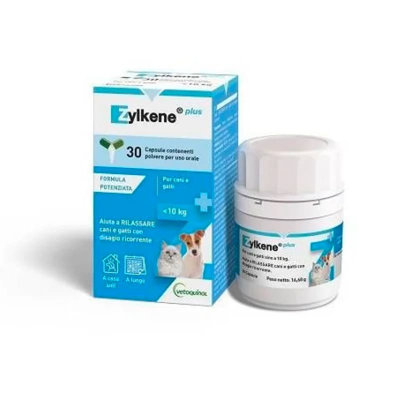 ZYLKENE PLUS CANI PICCOLI E GATTI 75 MG (30 cps) – Mangime complementare per cani e gatti in situazioni difficili