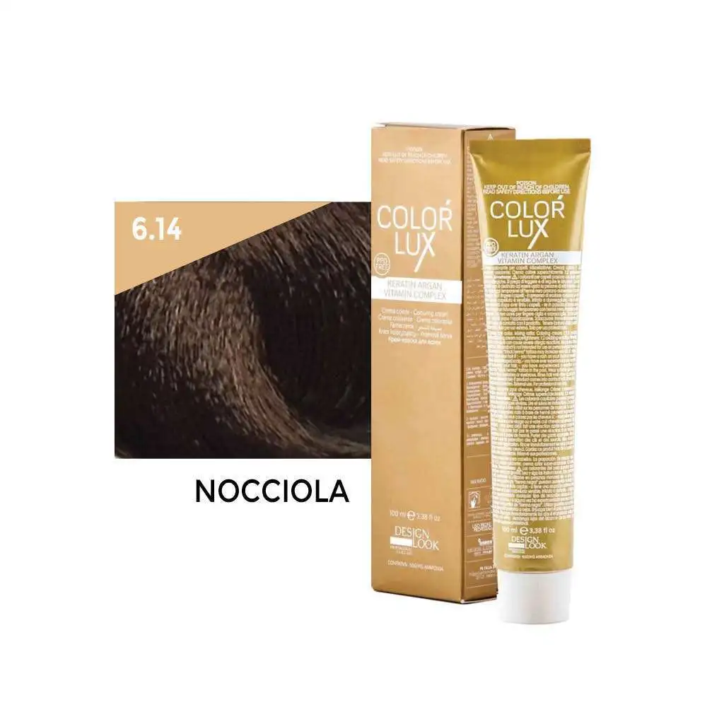 Color Lux Crema Colorante – 6.14 Nocciola 100 ml – Design Look
