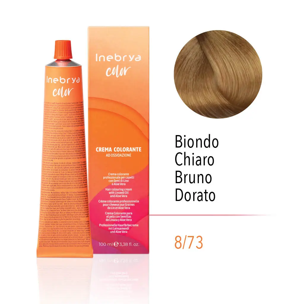Inebrya Color – 8/73 Biondo Chiaro Bruno Dorato – 100 ml