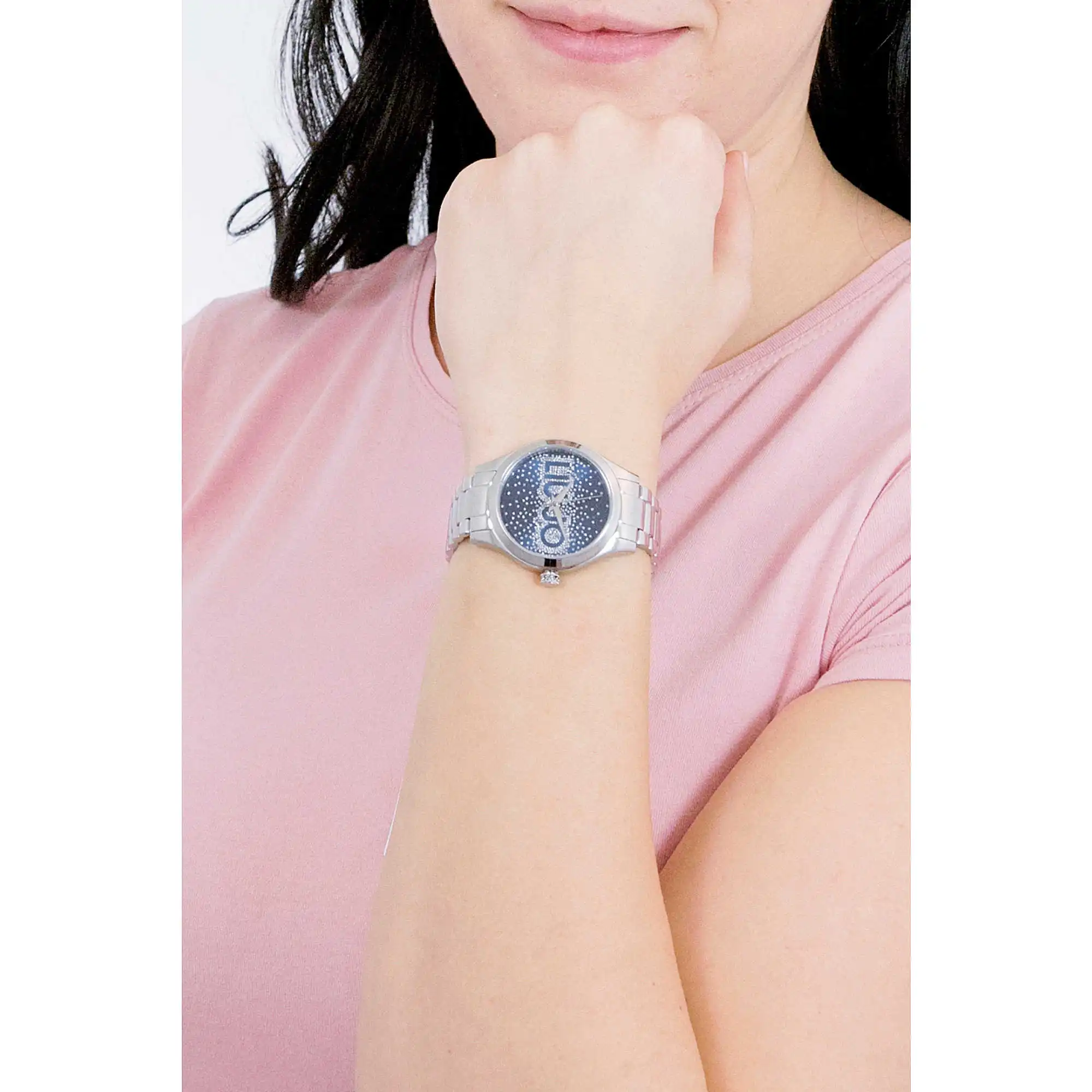 Orologio Donna Liu Jo Rainfall Acciaio Solo Tempo Blu Con Cristalli TLJ1615 - immagine 2