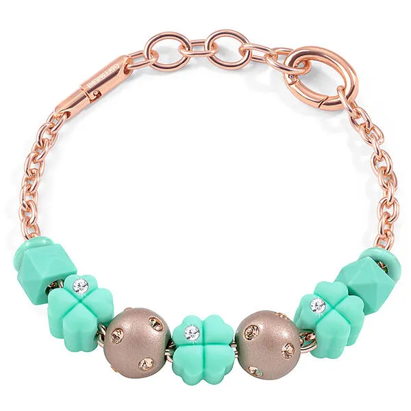 Bracciale Componibile Morellato Colours 7 Drops In Gomma Cristalli Quadrifoglio