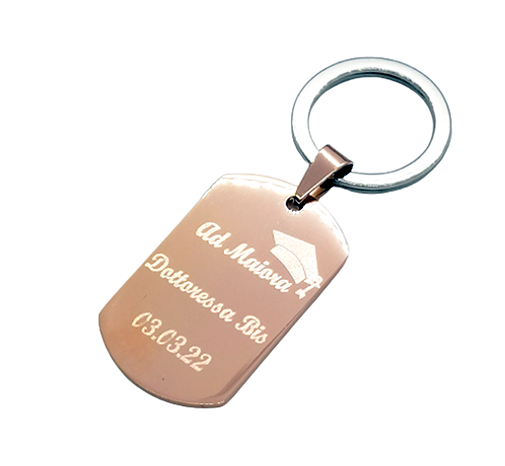 Portachiavi Donna Acciaio Inossidabile Rose Gold Dedica Laurea Personalizzata